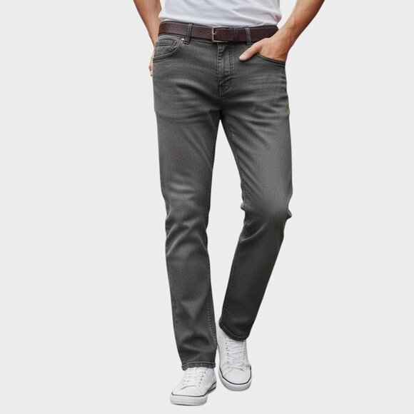 $$SOLD:SE110825$$ Gray Straight Fit Casual Office Trousers Career - Picture 1 of 15